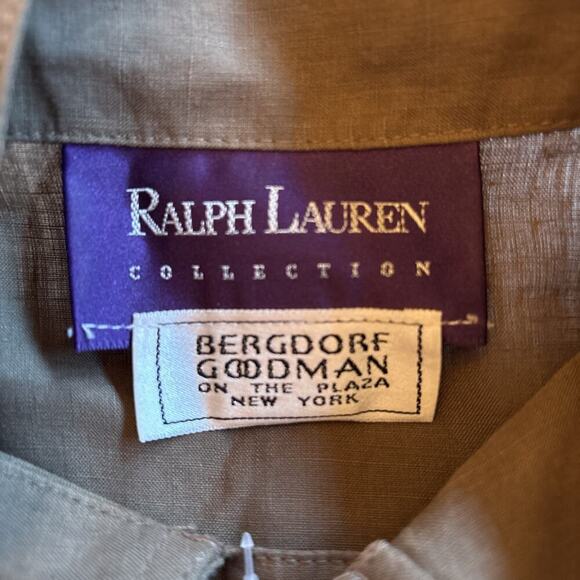 Vintage Ralph Lauren Purple Label Field Jacket 1994 Runway Linen 12 Safari Army - Picture 5 of 12